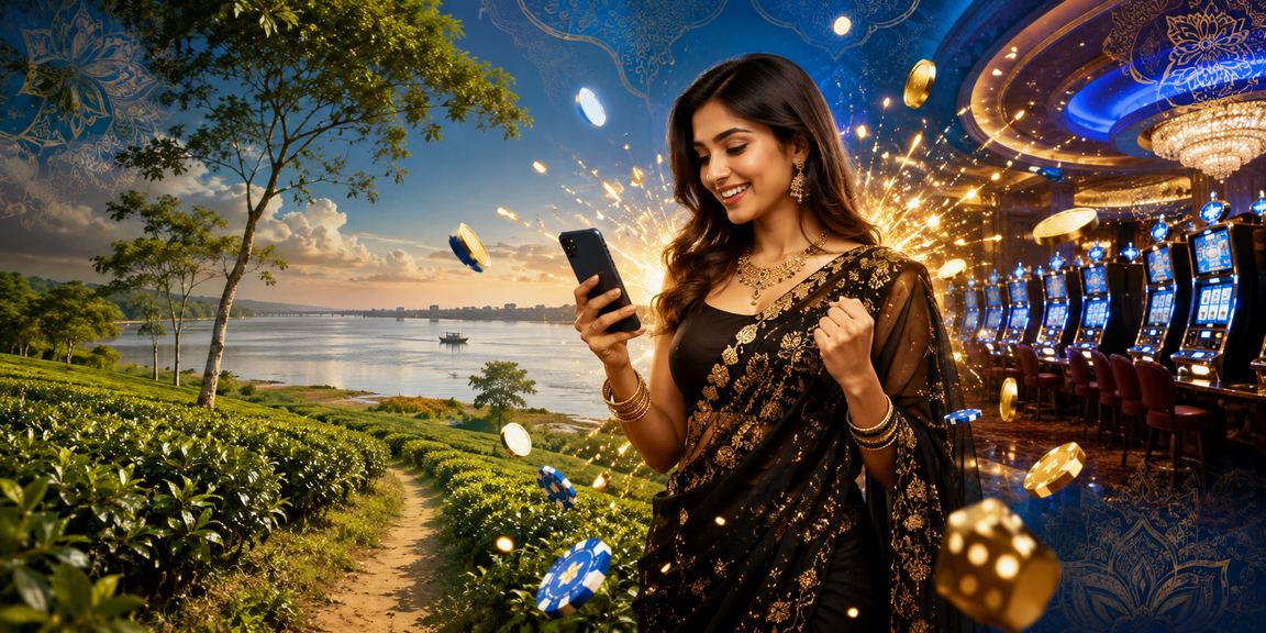ময়মনসিংহের চা বাগানে একজন বাংলাদেশি মোবাইলে লয়্যালটি পয়েন্ট ও ক্যাসিনো উপভোগ করছেন
