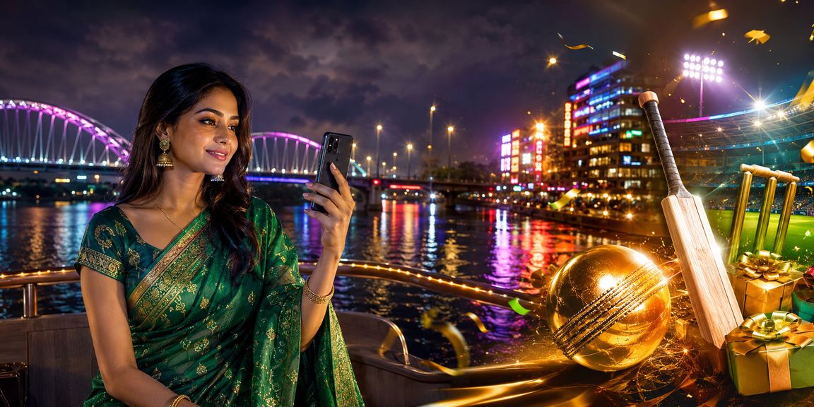 রাজশাহীতে শাড়ি পরিহিত একজন নারী বাংলাদেশি ক্রিকেট বেটিং অডস দেখছেন